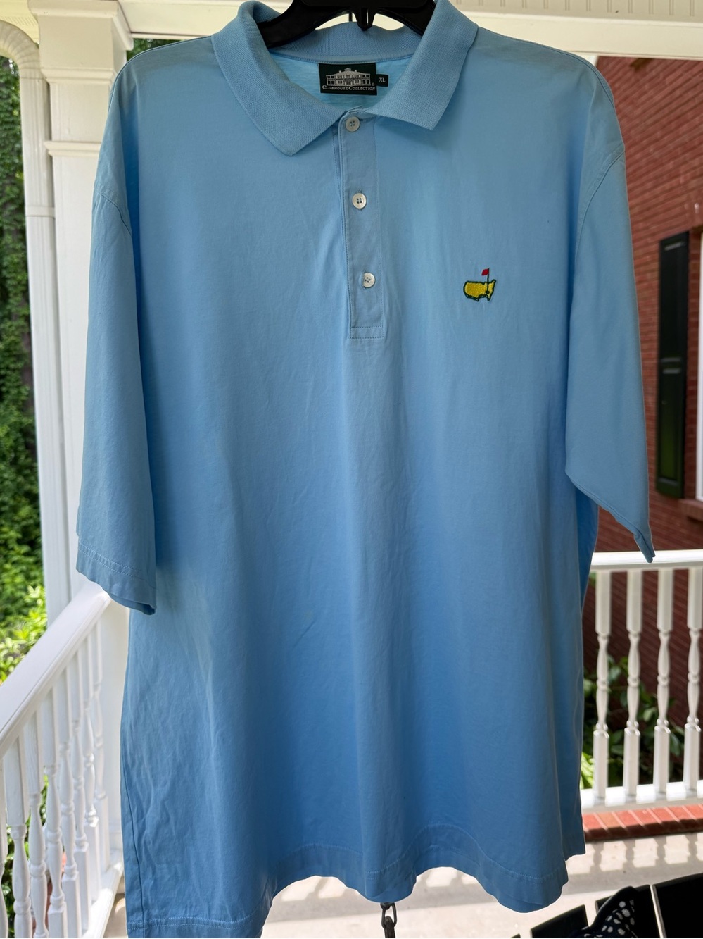 Masters Light Blue Men's Polo with Golf Emblem. Size xL